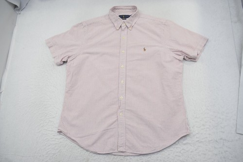 Polo Ralph Lauren Dress Shirt Striped Classic Fit Short Sleeve Mens Size Large - Picture 5 of 8