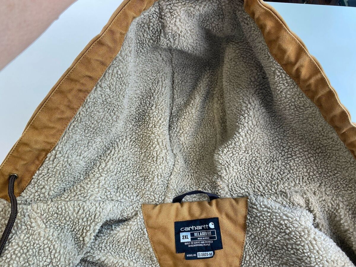 Carhartt Men's Jacket 2XL Relaxed Fit Hooded Zip/Snap Sherpa Carhartt Men's Jacket 2XL Relaxed Fit Hooded Zip/Snap Sherpa