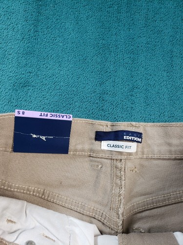 Basic Editions Jeans 8 Womens Beige Stretch Pants Mid Rise Classic Straight NWT - Picture 3 of 15