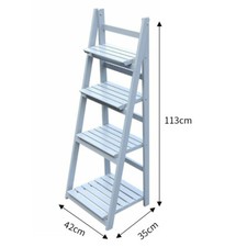 3 4 Tiers Ladder Shelf Storage Shelving Unit Wooden Bookcase Plant Display Stand