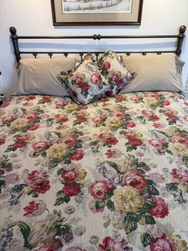 Colcha floral vintage rara Ralph Lauren *KING EDREDÓN CAMA SURREY GARDEN - Imagen 2 de 5