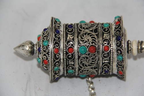 Tibetan Buddhist Handcrafted Hand Spinning Prayer Wheel Handheld ~ Nepal -HSM-4B - 第 6/11 張圖片