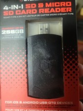 4 in 1 CD And Micro CD Card Reader 256GB for iOS and Android USB OTG Devices