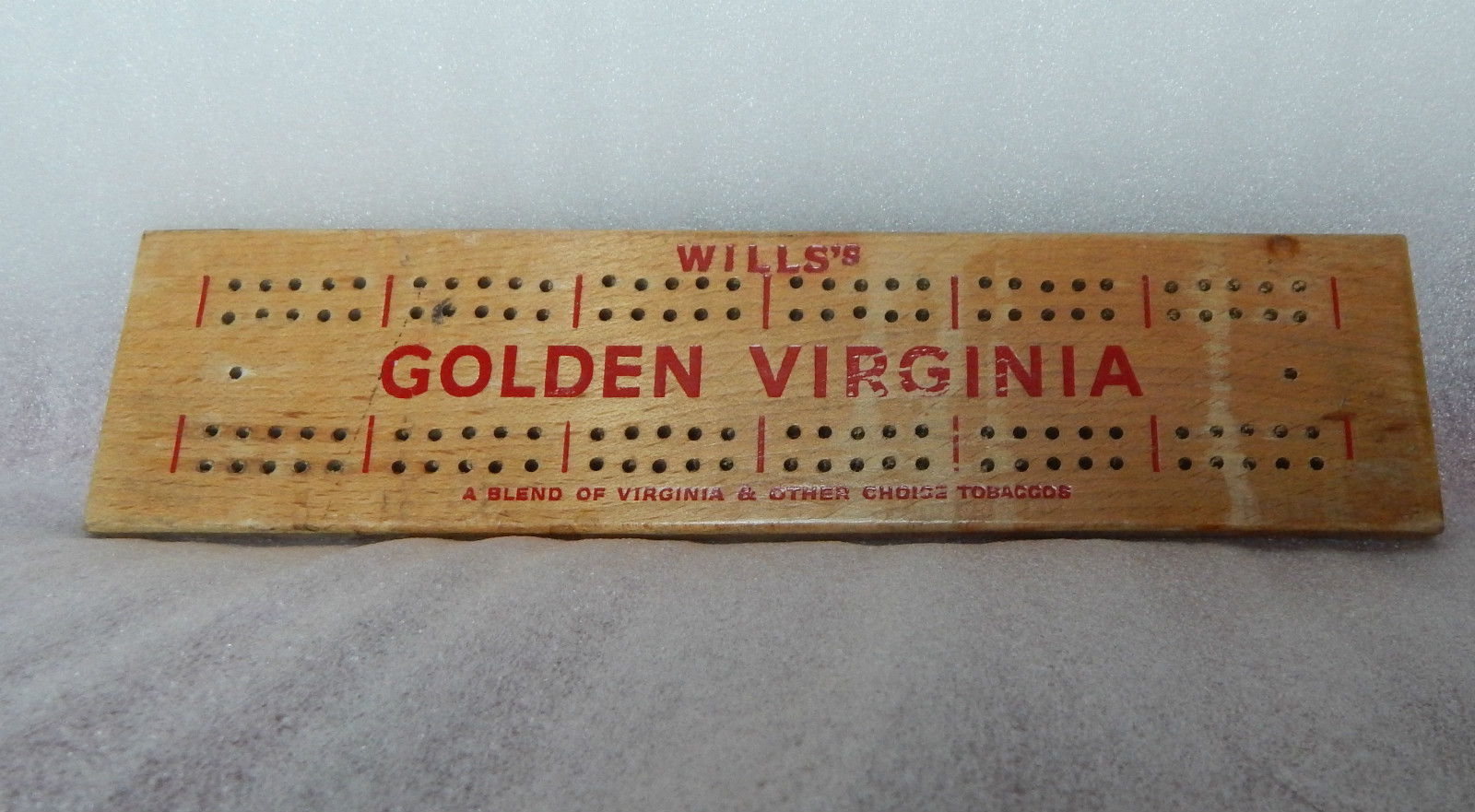 Wills Golden Virginia Crib Board  smoking tobacco cribbage card games