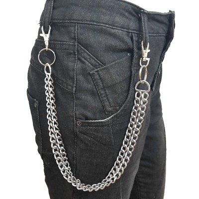 3 File Catena Pantaloni da Motociclista Portachiavi Gotico Punk