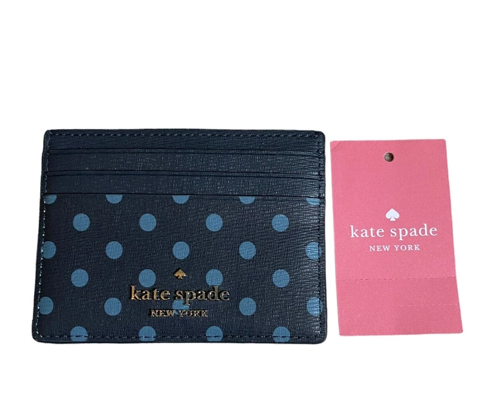 Tarjetero Kate Spade X Disney Alice azul lunares multicolor wlr00613 nuevo con etiquetas Foto 2 de 3