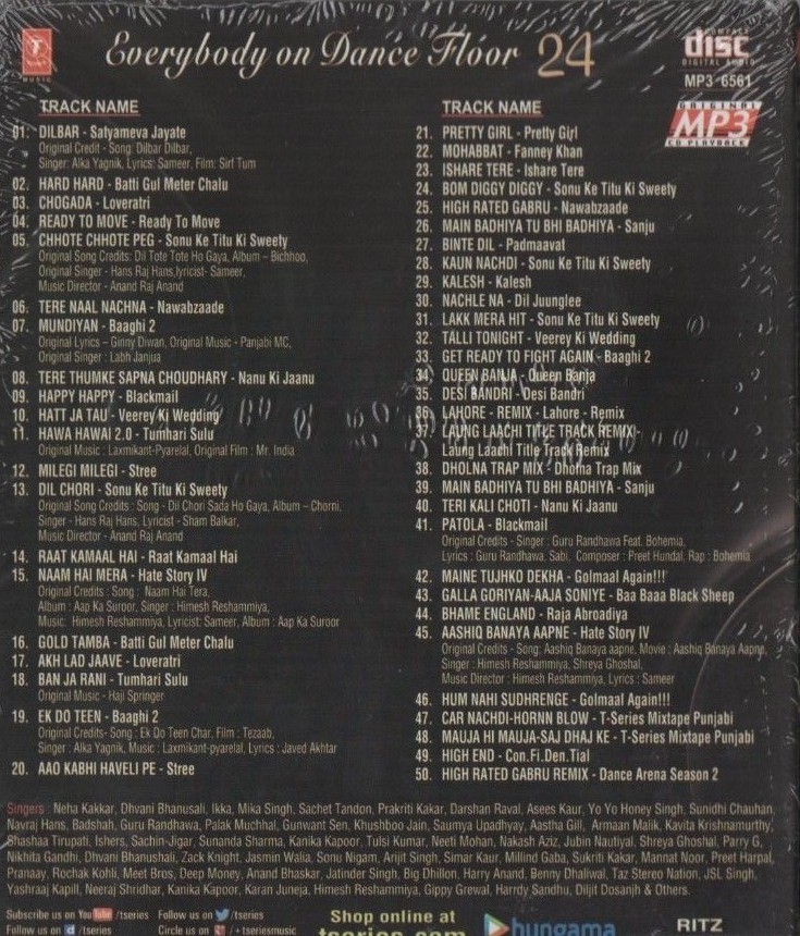 EVERYBODY ON DANCE FLOOR 24 BOLLYWOOD MP3 & NOT A CD. eBay