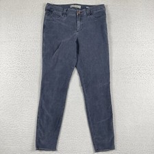 Abercrombie & Fitch Pants Women 29 Blue Corduroy Mid Rise Super Skinny Casual