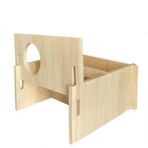 Hamster Wooden House Hideout Nesting Habitat for Guinea Pig Small Animals - Picture 2 of 10