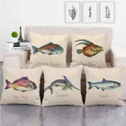 Deep Sea Fish Pillowcase Linen Hug Pillowcase Sofa Backrest Chair Cushion Cover