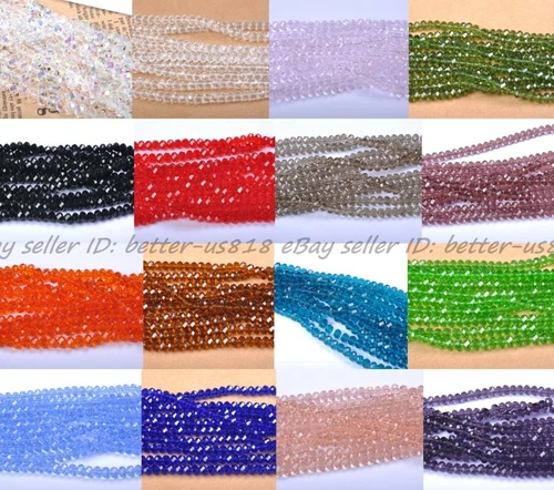Wholesale Quality Czech Crystal Faceted Rondelle Spacer Beads 4MM 6MM 8MM 10MM - Picture 11 of 101