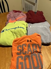 Lot Of 5 Youth Athletic Hoodies/shirts, Champion, Nike, Under Armour SIZE L/XL