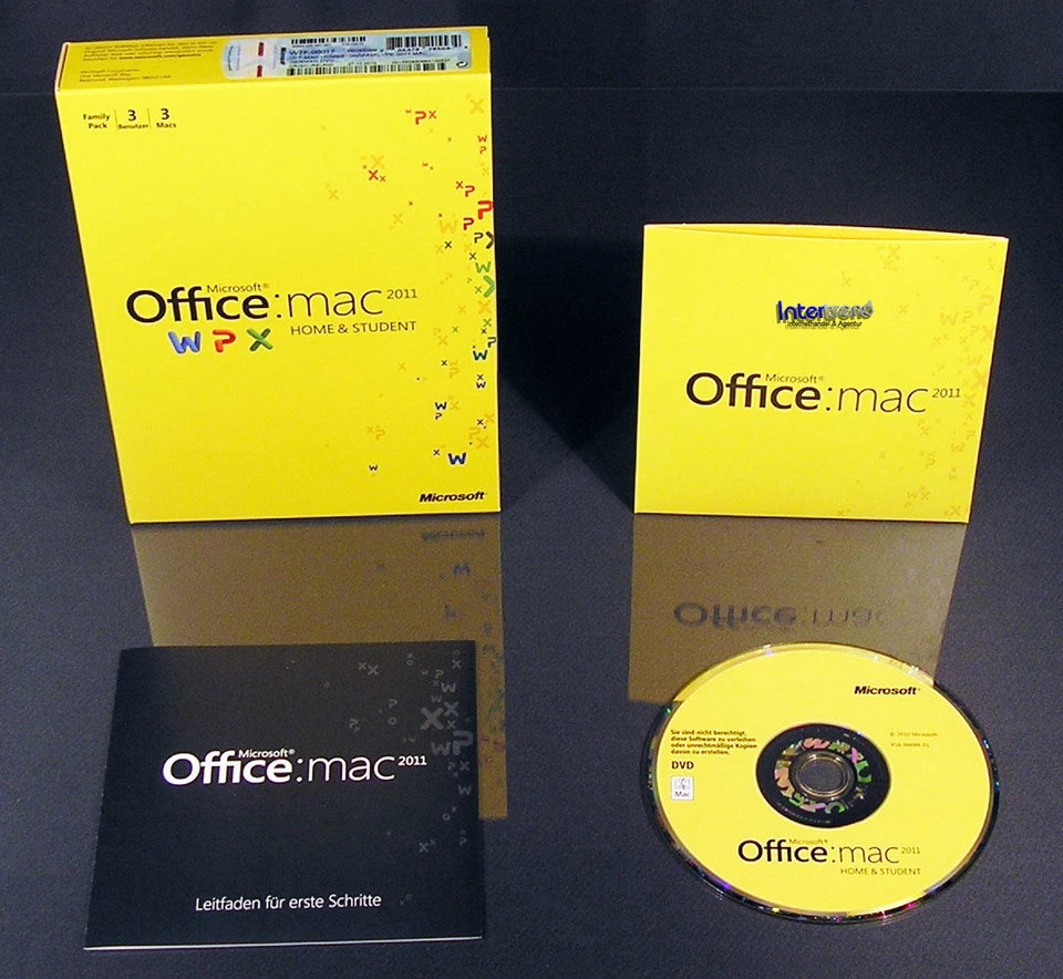 Microsoft Office Mac 2011 Home & Student 3 Mac Box + DVD Family Pack OVP - Bild 2 von 4