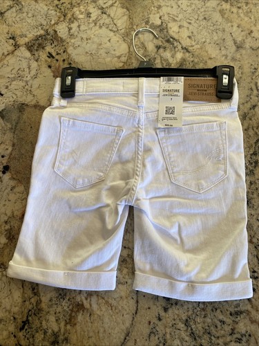 Girls 7 Bermuda Shorts Signature by Levi Strauss & Co. Gold Label White - Picture 3 of 6