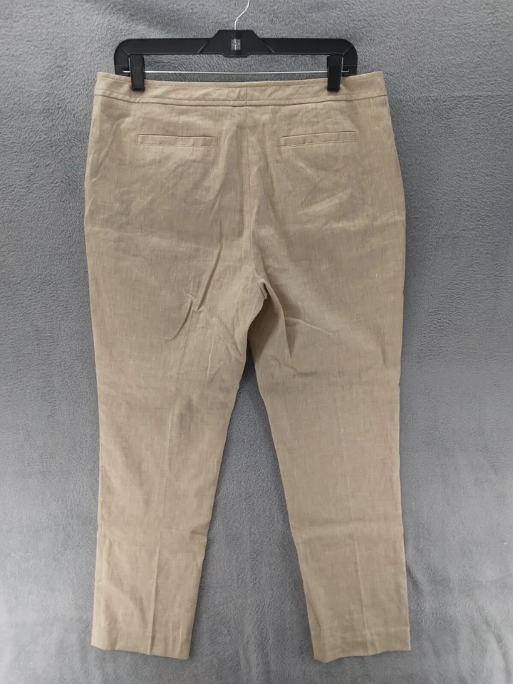 Pantalones halógenos Taylor Fit para mujer talla 12 mezcla de lino pierna recta carrera informal Foto 2 de 4