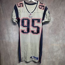 Rare 2003 Reebok New England Patriots Roman Phifer 95 Silver Game Worn Jersey 50