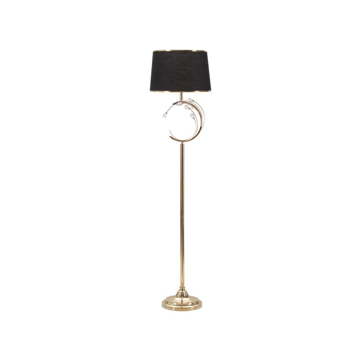 Lampadaire de salon design Bruxelles en métal doré de 160cm