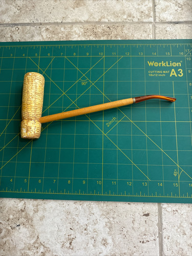 Corn Cob Tobacco Pipe Vintage Unsmoked Large Churchwarden Styling Stacked