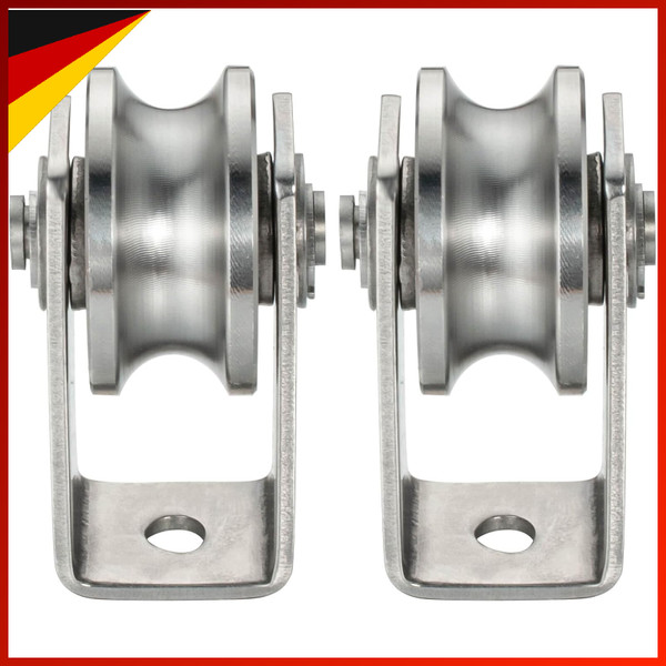 Umlenkrolle Edelstahl 2 Kugellager Seilrolle FüR Stahlseil 2 StüCk-image