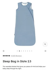 Kyte Baby Sleep Sack Small S 2.5tog Full Zip Sleep Bag Slate Light Blue Soft Sad