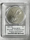 2021-(S) PCGS -ULTRA -MS70 Silver Eagle T2 Emergency Issue 1$ San Francisco ASE