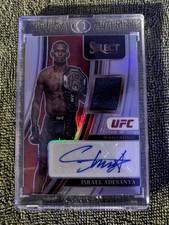 Israel Adesanya 2022 Panini Select UFC Relic AUTOGRAPH Prizm #AM-IAD #/99 PATCH