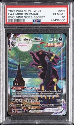 2021 POKEMON SWORD & SHIELD EVOLVING SKIES SECRET FULL ART/UMBREON VMAX PSA 10