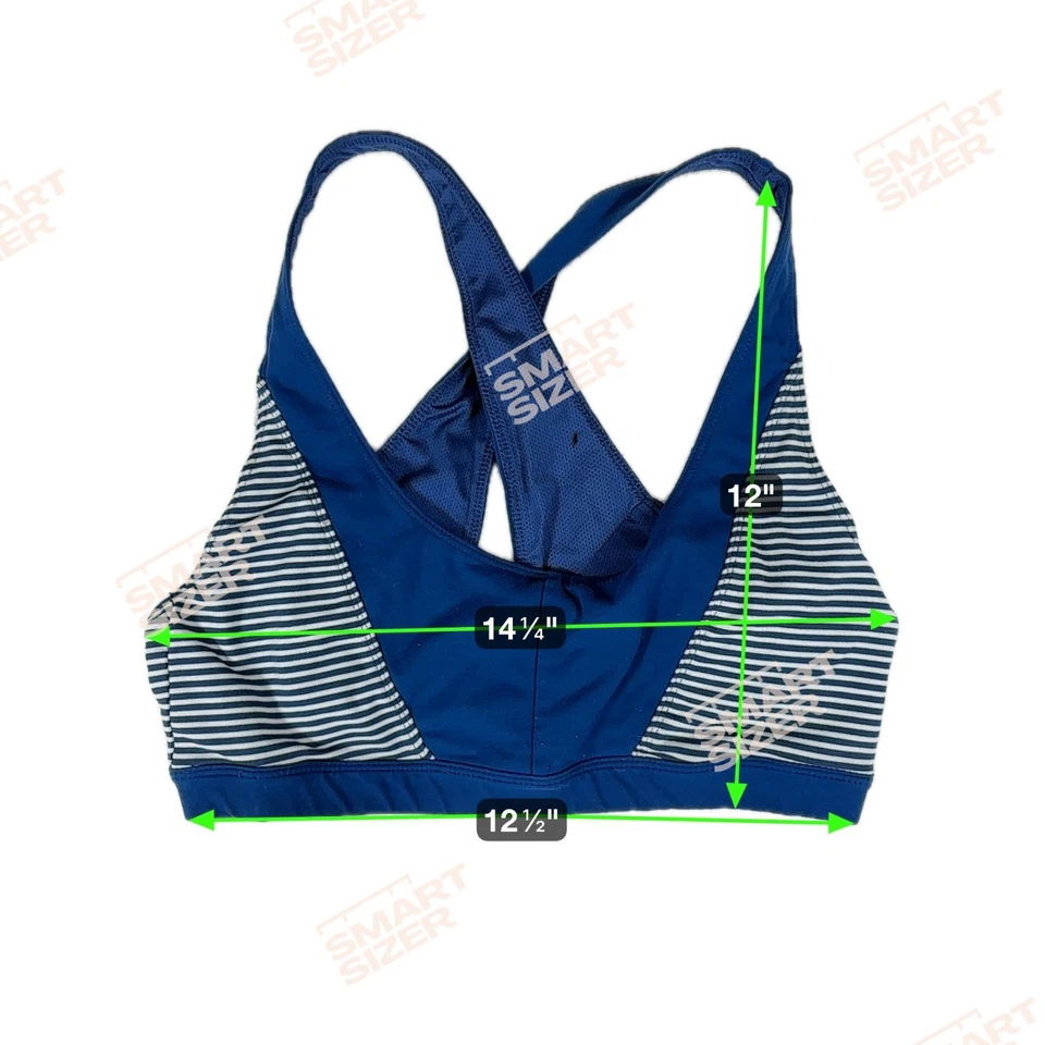 Sutiã esportivo feminino Oiselle Running listrado azul marinho roupa ativa racerback - Imagem 3 de 4