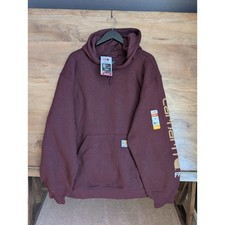 Carhartt Hoodie Mens 2XL Maroon Flame-Resistant Midweight Loose Fit Pullover NWT