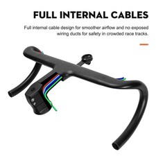 Carbon Road Drop Handlebar, 380-16.54 in Width, 1.13 in Clamp, Full Carbon Fiber