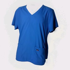 Koi Lite Stretch Scrub Top Galaxy Blue 2 Pocket Polyester Blend Style 387 Sz XL