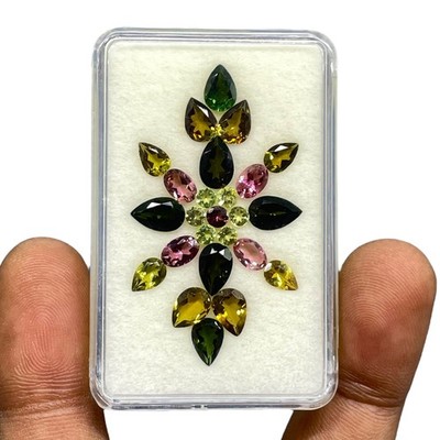 Selene Gems VVS 25 Natur Turmalin Mix Loose Gemstones 3-8mm Multicolor