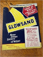 Glowsand Countertop Advertising Display Cardboard Sign 1950s