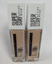 2 MAYBELLINE SUPERSTAY ACTIVE WEAR FOUNDATION 120 CLASSIC IVORY  1oz NEW SEALED