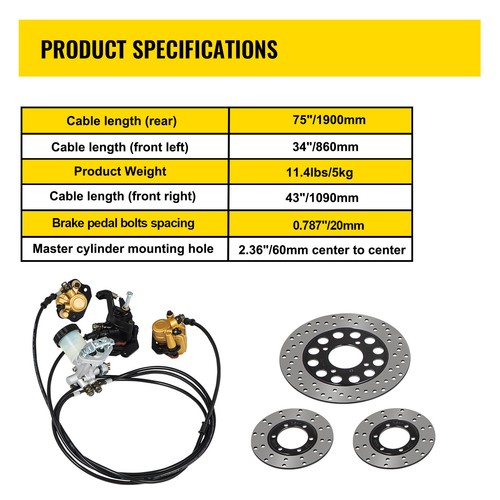 Kit Complet de Maître-cylindre de Frein Go-Kart KD150BRKIT Kart Accessoire - Afbeelding 7 van 12
