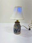 Ethan Allen Pottery Crock Small Table Lamp Teddy Bear Blocks Salt Glazed