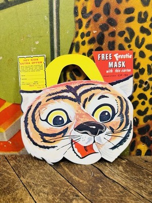 VINTAGE 1953 FROSTIE ROOT BEER TIGER BOTTLE TOPPER SIGN COCA COLA PEPSI ZOO CAT