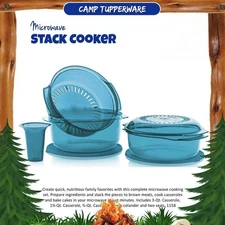 Tupperware Microwave Stack Cooker Set - Peacock Color NEW