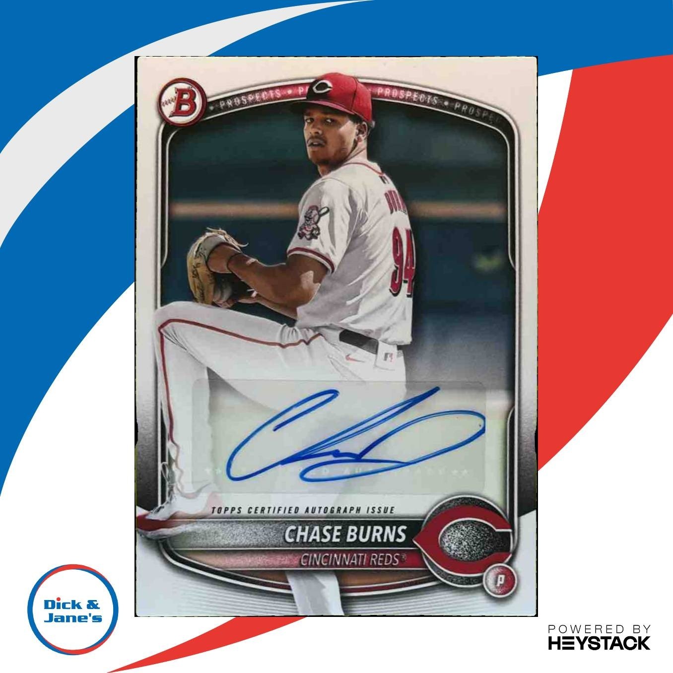 2025 Bowman Chase Burns Prospect Auto #BPA-CB Cincinnati Reds