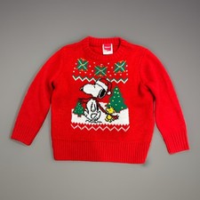 Peanuts Ugly Christmas Holiday Sweater 3T Snoopy Green Red 2015