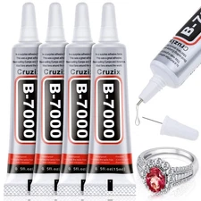 4 Pack  B-7000 Glue Clear 15ml Jewelry Rhinestone Fabric Phone Repair Adhesive