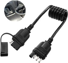 4 Way Flat Trailer Extension Coiled Cable 3ft