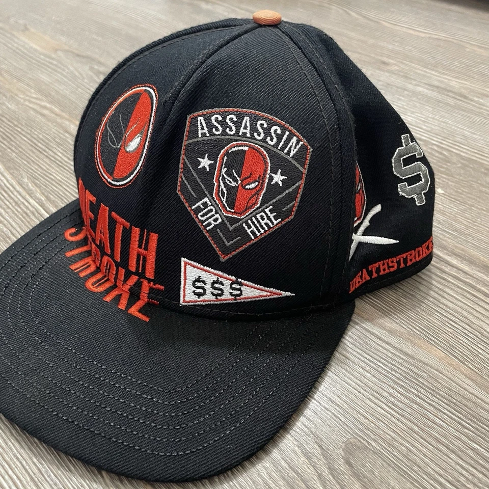 DC Comics DEATHSTROKE Adulto Gorra Sombrero Bordado Parcheado Snapback Ajustable Foto 3 de 4