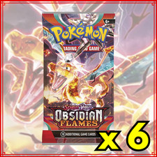 Pokemon TCG: Scarlet & Violet Obsidian Flames 6 Sealed Booster Packs SV03