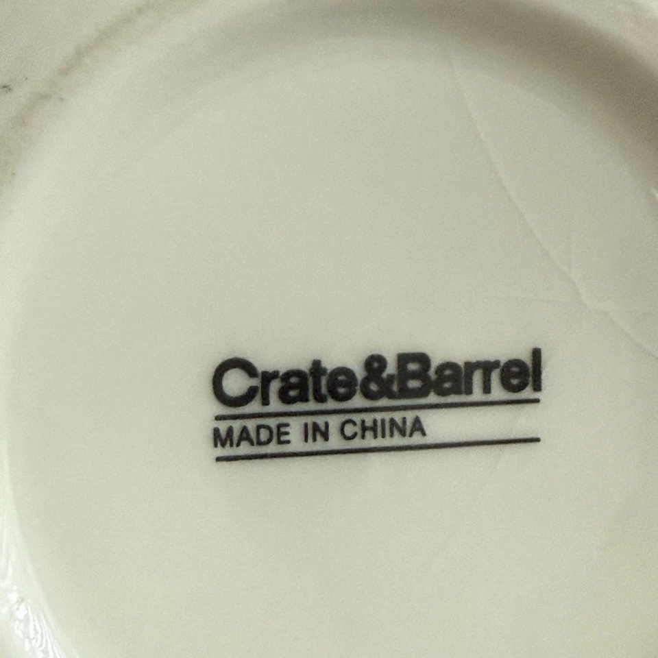 Crate & Barrel Nesting Bowls 2 Piece Set White Red Snowflakes Holiday Winter - Image 2 of 4