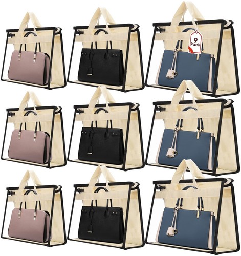 9 Pack Dust Bags for Handbags,Clear Purse Storage,Handbag Dust Bags,Purse Pro...