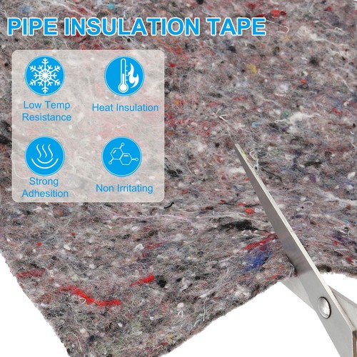 4FT x 23.6 Inch Pipes Wrap Insulation, 2pcs Cotton Tape for Pipes, Grey - Picture 3 of 6