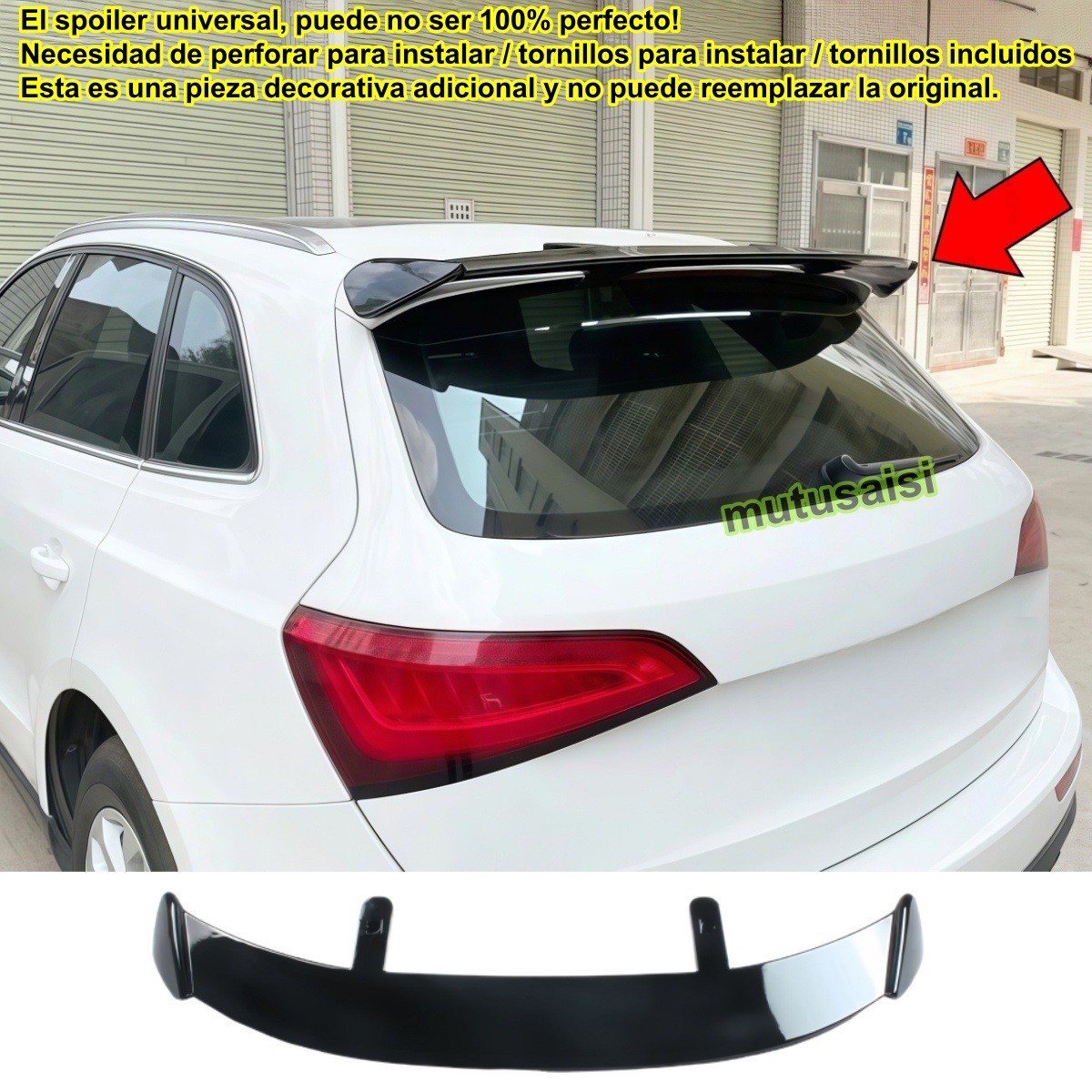 Spoiler de toit arrière noir pour Audi Q5 8RB et SQ5