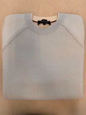 Loro Piana Mens Blue Wool Silk Wish Knit Sweater
