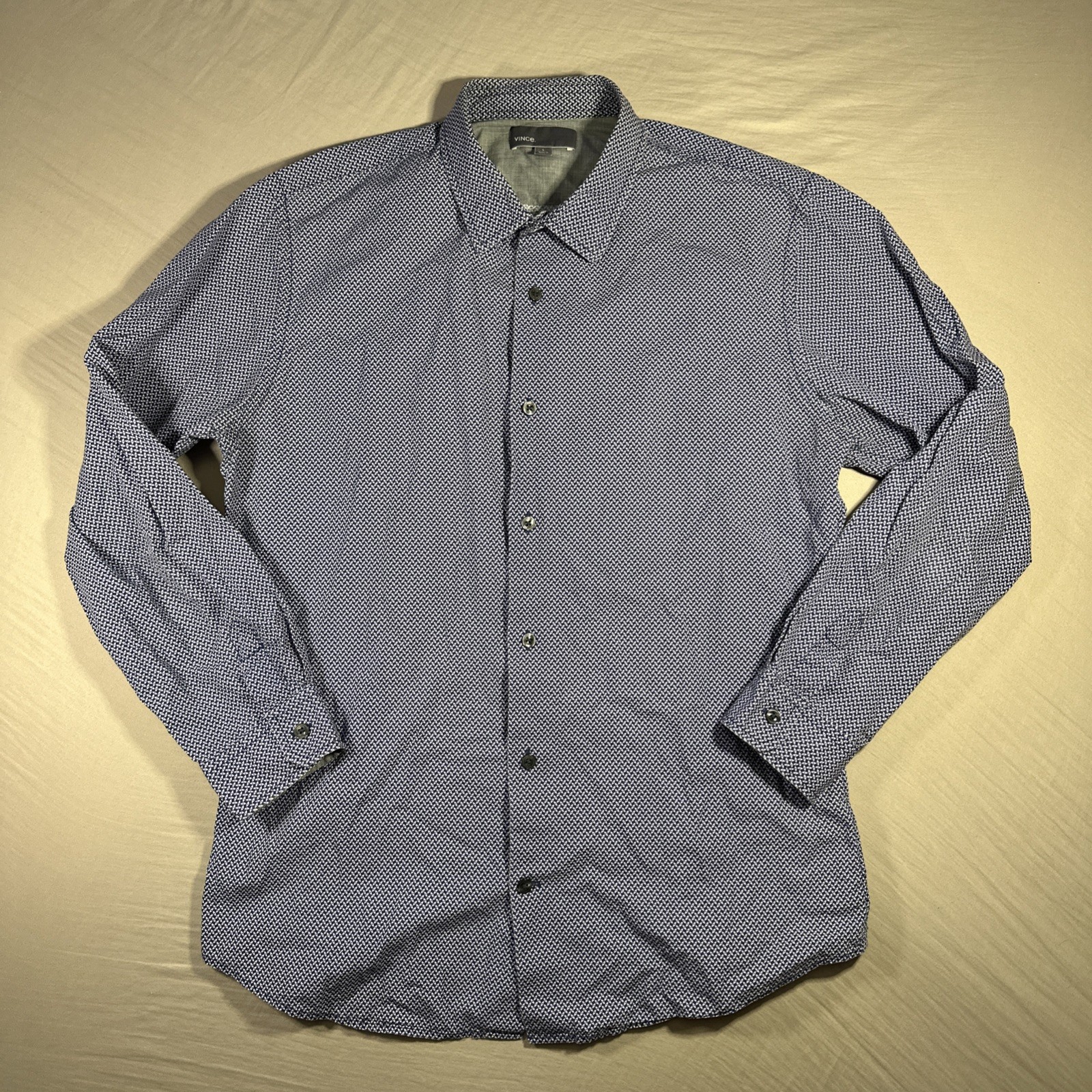 Vince Geometric Pattern Button Down Long Sleeve S… - image 4